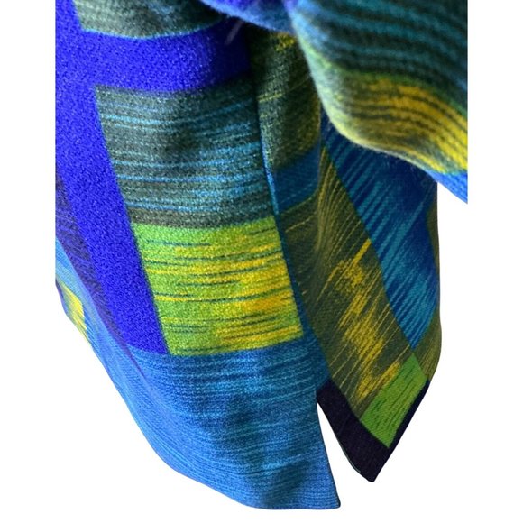 Vintage Wool Blend Geometric Print Jacket With Mandarin Collar & Frog Closure - Picture 5 of 11